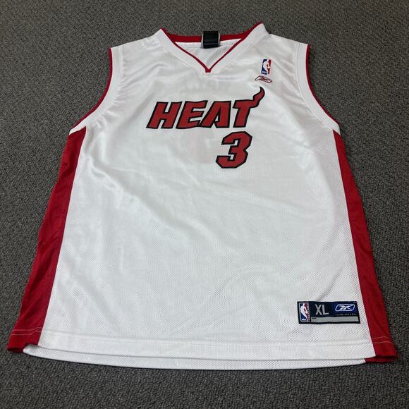 Dwayne Wade Youth XL 18-20 Reebok NBA Basketball Jersey Miami Heat Red #3 - Picture 1 of 10